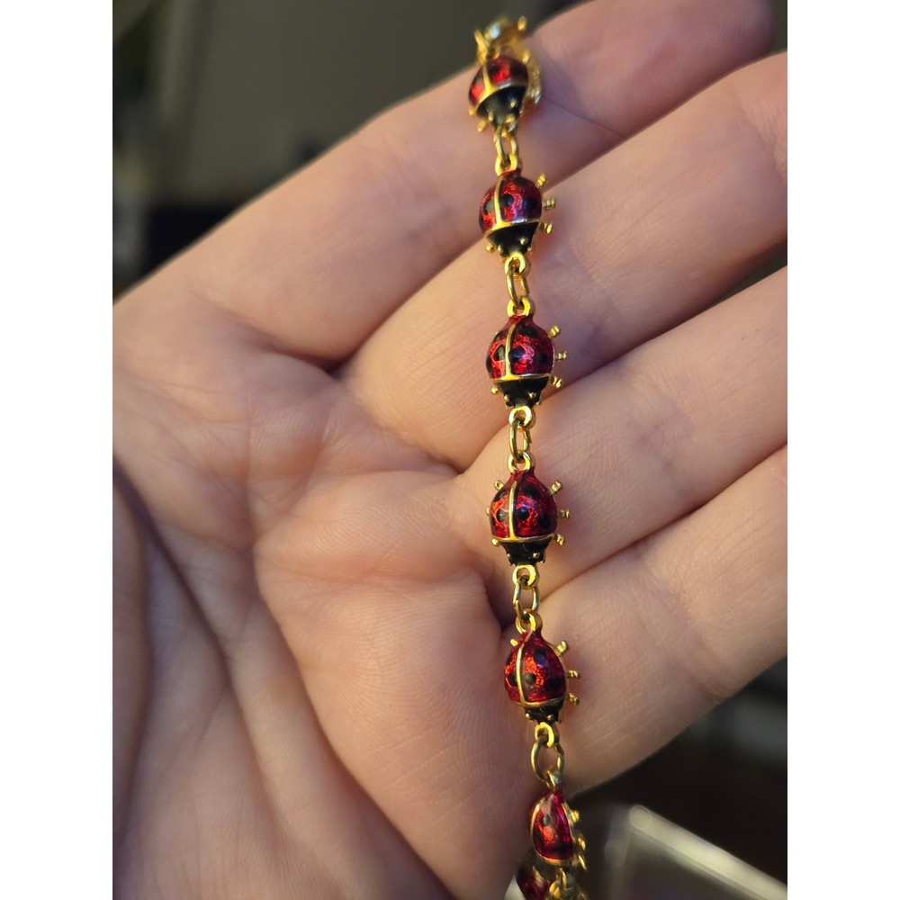 Avon Ladybug Bracelet Goldtone Vintage  *Very Rare *